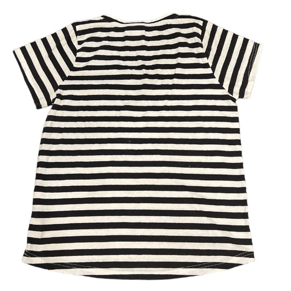 ICHI black and white striped v neck tee - Picture 2 of 8